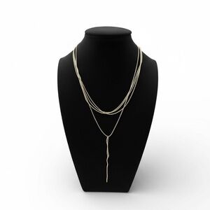 Vintage Multi-Strand Rose Gold Tone Layered Chain Necklace